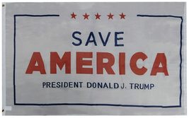 Save America President Donald J. Trump White 3x5 3&#39;x5&#39; Premium Quality Heavy Dut - £3.84 GBP