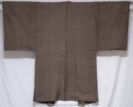Traditional Japanese Men&#39;s Haori - Brown Black Beige Pre-Dyed Then Woven Tsumugi - £51.47 GBP+