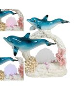 Blue Dolphins Family Swimming Over Acrylic Art Coral Reef LED Light Figu... - $696.89 MXN