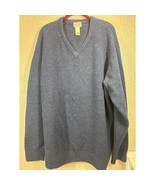 LL Bean Sweater Mens Blue 100% Lambs Wool V-Neck Tall Size XLT Tall - $744.05 MXN