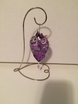 Enesco Gina Freehill 10th Anniversary Ornament Keepsake Purple Heart with stand - $6.50