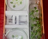 New Vines Green Leaf Glass Dipping Set with Refillable Bottle and Dippin... - $19.75