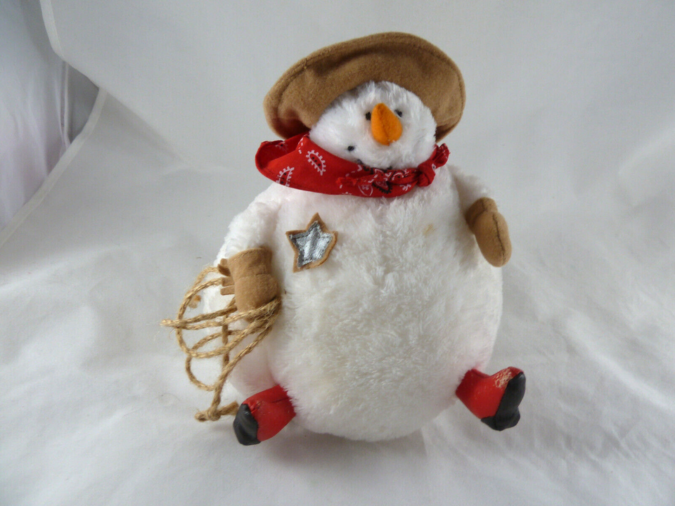 Figi Christmas Snowman plush Cowboy With Boots and hat Snowball 7" - £5.99 GBP