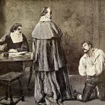 The Huguenot Before Francis I Of France 1888 Victorian Antique Print DWT4C - £27.88 GBP