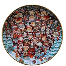 Franklin Mint Heirloom Collection Cat 8 in Holiday Plate Santa Claws Chr... - $26.45