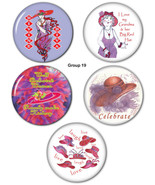 Red Hat Hi Society Buttons Pin Magnet combo, 5 pcs   19 - $12.24 CAD
