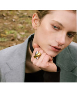 Chic &amp; Contemporary Adjustable Gold/Silver Stainless Steel Crossed Desig... - $26.95