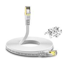 Cat 8 Ethernet Cable 50ft Cat8 Flat Internet LAN Cable 40Gbps 2000MHz High Speed - £47.60 GBP
