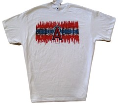 MLB Los Angeles Angels White T Shirt Scribble Logo Design Red &amp; Blue 3XL... - $18.99