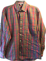 Burberry London Men’s M Multicolor Plaid Long Sleeve Button Down Cotton Shirt - £54.99 GBP