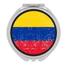 Colombia : Gift Compact Mirror Flag Retro Artistic Colombian Expat Country - £10.38 GBP