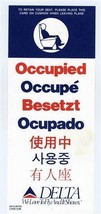 Delta Airlines Seat Occupied Occupe Besetzt Card in 7 Languages - $16.86