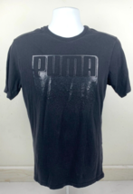 Puma T Shirt Men Short Sleeve Black Graphic Logo Black Shirt Size S - £7.98 GBP