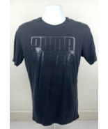 Puma T Shirt Men Short Sleeve Black Graphic Logo Black Shirt Size S - £7.85 GBP