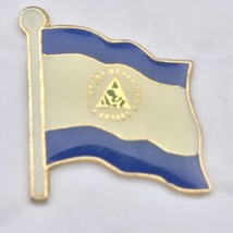 Nicaragua Flag Pin Brooch Vintage Gold Tone Nicaraguan - £13.14 GBP