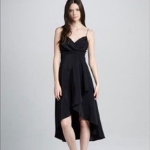 Amanda Uprichard Kiana Black Dress 100% Silk High Low Dress Size Small - £31.65 GBP
