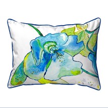 Betsy Drake Blue Hibiscus Large Indoor Outdoor Pillow 16x20 - £36.85 GBP