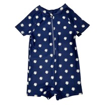 Old Navy 4T Swimsuit Navy with Daisy Design Full Coverage 3/4 Zip - £9.34 GBP