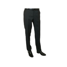 Mens MANTONI Flat Front Pants 100% Wool Super 140's Classic Fit 46306-3 Charcoal image 9