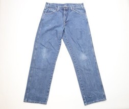 Vintage Dickies Mens 34x32 Distressed Spell Out Wide Leg Denim Jeans Pants Blue - £47.26 GBP