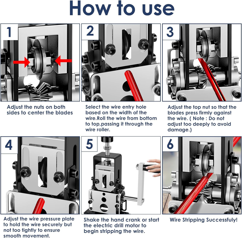 Manual Wire Stripping Machine Gauge Wire 0.06-1 Inches,Scrapping Copper Wire Pee Item image 4
