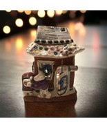 Blue Sky Clayworks Post Office Gingerbread Christmas Tea Light Holder Po... - €23,09 EUR