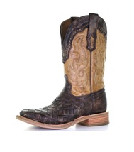 Corral Men&#39;s Honey Embroidered Broad Square Toe Western Boots - £172.59 GBP