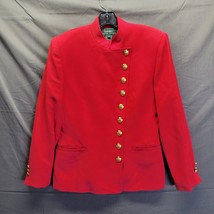 Vintage Lauren Ralph Lauren Red Wool Military Inspired Asymmetric Jacket... - £60.72 GBP