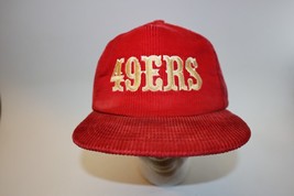 VTG San Francisco 49ers Hat NFL New Era Corduroy Strapback Cap Old Logo USA Made - £63.28 GBP