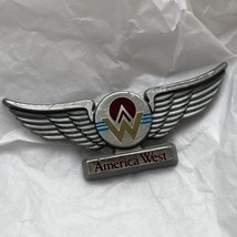 America West Airlines Toy Plastic Pilot Wings Flying Plane Logo Lapel Hat Pin - £6.25 GBP