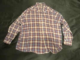 Claybrooke Flannel Shirt Men&#39;s Size Large Plaid Long Sleeve Cotton - $9.43 CAD