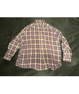Claybrooke Flannel Shirt Men&#39;s Size Large Plaid Long Sleeve Cotton - $9.39 CAD