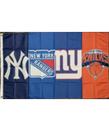 New York Yankees Rangers Giants Knicks Flag 3x5 ft Sports Banner Man-Cav... - £13.62 GBP