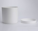 White 6-Inch Planter With Drainage Hole And Seamless Saucers. - £30.61 GBP