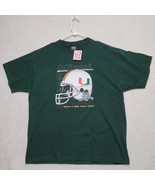 Vintage 2003 Miami Hurricanes T Shirt Mens XL Tostitos Fiesta Bowl Green... - $93.87