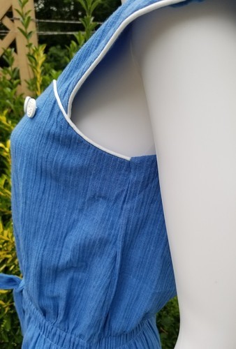Vintage 1970s "Dutchess"Marine Baby blue wide leg romper jumpsuit nautical S\M Item image 10