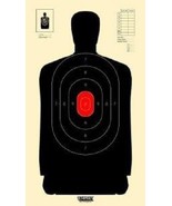 B34 Silhouette Targets - Black With Red Center Targets, Pack of 100 - €31,49 EUR
