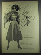 1956 Lord &amp; Taylor Fashion Ad - Variations on the perfect match - $18.49