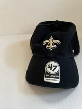 New Orleans Saints NFL 47 Brand MVP Adjustable Hat Black NWT - £23.27 GBP
