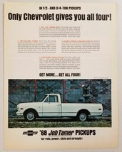 1968 Print Ad Chevrolet Half-Ton Fleetside Pickup Trucks Job Tamer - £7.72 GBP