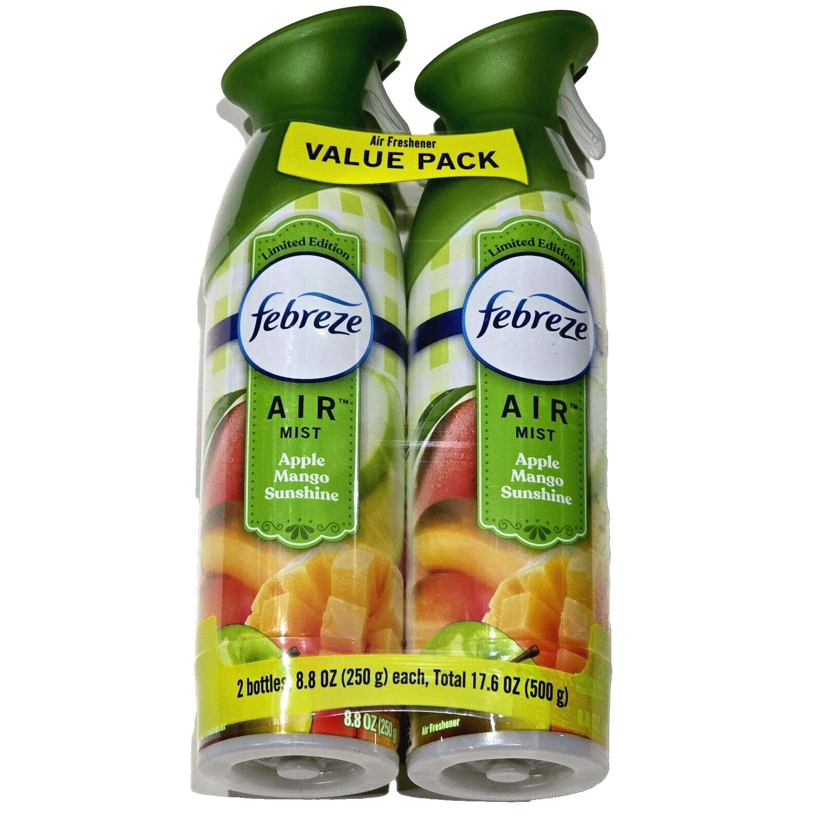 2 Pack Febreze Air Mist Apple Mango Sunshine 8.8oz Air Freshener Spray