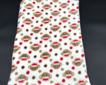 Baby Starters Blanket Sock Monkey Head Face Dots Single Layer - £78.65 GBP