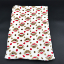 Baby Starters Blanket Sock Monkey Head Face Dots Single Layer - £79.23 GBP