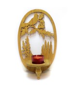 Vintage Wood Candle Holder Bird Wall Hanging Handmade Folk Art Canadien ... - $34.62