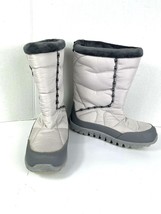 Mountrek Lisa Soft Shell Women&#39;s Boots Grey Quilted Winter Snow Waterproof Shoes - $31.52