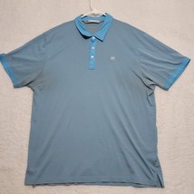 Travis Matthew Men&#39;s Polo Golf Shirt Size 2XL Short Sleeve Blue Casual - £17.86 GBP