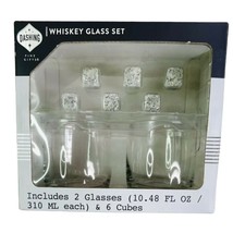 Whiskey Glass Gift Set 6 Stone &quot;Ice&quot; Cubes by Dashing Fine Gifts New Sealed Box - £14.99 GBP