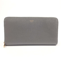 Celine Large Zip Leather Wallet Women Grey One Size - $713.45