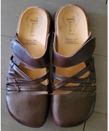 THINK! Womens Brown Leather Sandals Size 40. U..S 9 - £25.75 GBP