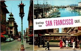 Greetings from San Francisco California, Chinatown, Fishermans Wharf Cable Cars - £4.36 GBP